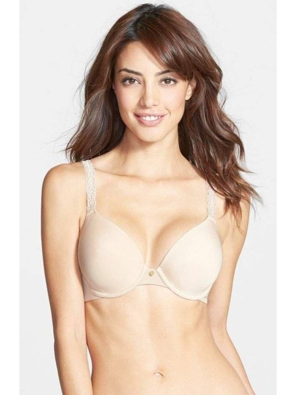 🆕 NATORI Pure Luxe Full UW T-Shirt Bra 34C Beige #732080 - Picture 2 of 11